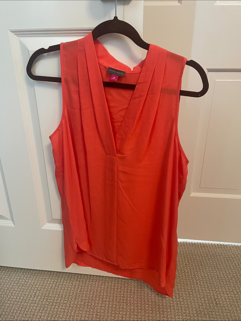 Vince Camuto Coral Red Sleeveless V-Neck Camisole